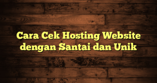 LintasYogya | Cara Cek Hosting Website dengan Santai dan Unik