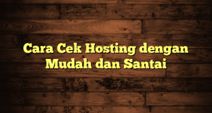 LintasYogya | Cara Cek Hosting dengan Mudah dan Santai