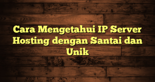 LintasYogya | Cara Mengetahui IP Server Hosting dengan Santai dan Unik